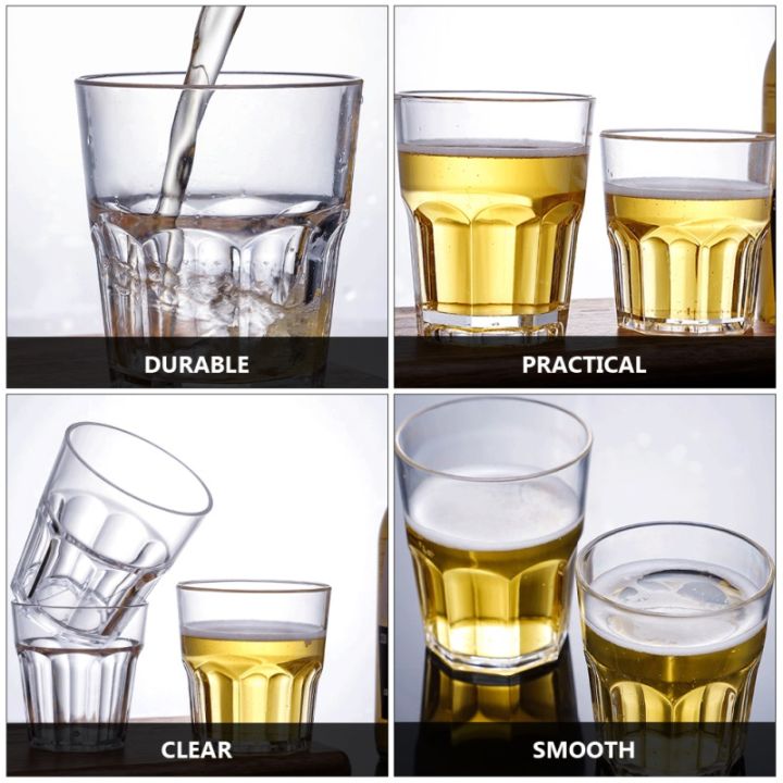 SET OF 6 PCS TRANSPARENT -220ML DRINKING Water Glass / Milk Glass / Plastic Drink Cup / Party Glass / Reusable Drinking/ Durable Plastic KITCHEN ACESSORIES