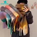 Green Home Women Winter Scarf Thicken Anti-shrink Women Winter Scarf. 