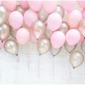 Pink And Silver Balloons Set. 