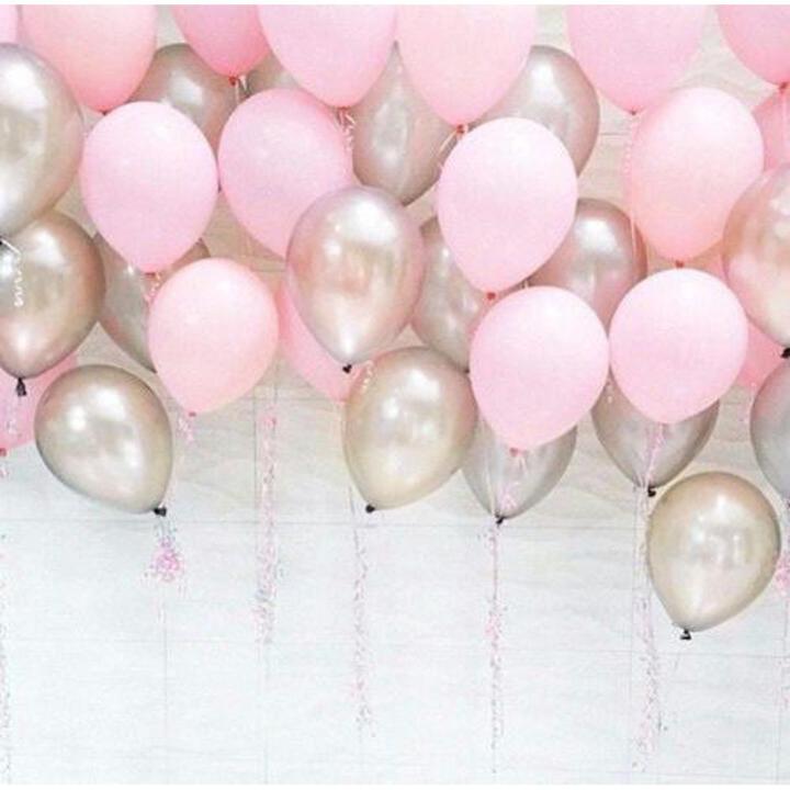 Pink And Silver Balloons Set