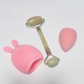 Noor Alazawi Pack Of 3 Set Sponge Powder Puff +Silicon Face Brush +Jade Roller Masager Pack Of 3 Set. 