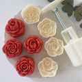 【HOT】 Mooncake Mold Rose Cherry Blossom Flower Shape Sakura Lotus Daisy Sunflower Leaf Bunny Mid-Autumn Festival Mold Plungers Pastry. 