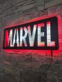New Wooden Marvel Sign | Led Lighted Wooden Decorative Panel | Marvel Wall Sign | Marvel Led Wooden Wall Art | Wall Decor With Light | Kids Room | Perfect for the Bedroom | Game Room | office | kids room. 