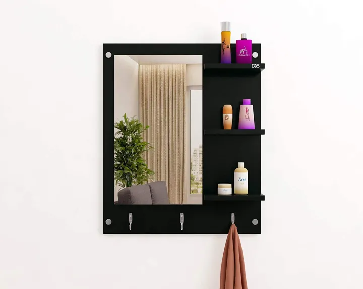 Toheed%20wood%20Wall%20Mount%20Makeup%20Vanity%20Dresser/Dressing%20Mirror/Glass/Table%20and%20Multipurpose%20Rack%20Shelves%20with%20Elegant%20Stainless%20Steel%20Hooks%20-%20Image%205