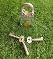 Pakistan Desi Lock Size 2 inches and 2½ inches 3 Keys, Ped Desi Brass Lock Heavy Duty Lock, Higher Quality Anti Rust Ped lock , Complete Chrome Plated and High Quality brass Lavers with Chrome Plated. 