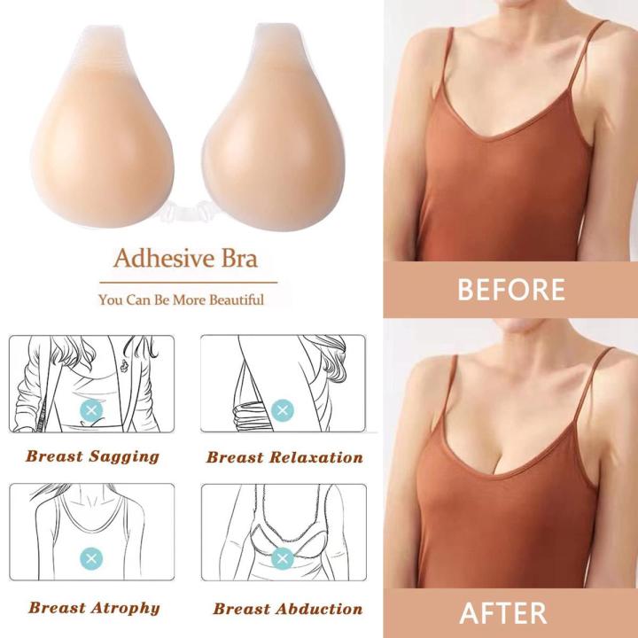 Design Sweet Silicone Chest Sticker Simple Round Strapless Chest Sticker Female Self-adhesive Bra Reusable Chest Sticker Bra Pad