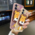 YIWESAN For vivo Y55s 5G Case Thin Side Edge Square New Design Phone Cases Plating Pattern Cartoon Fashion Lion Silicone Casing Full Back Cover Camera Protection Shockproof Softcase. 