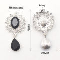 10Pcs 45*24MM Alloy Rhinestone Brooch Pandant Buttons Jewelry for Clothing Wedding Handmade Sewing Diy Decorative Accessories. 