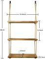 Solid Wood Rope Shelf DIY Wood Hanging Floating Shelves for Living Room Bedroom Bathroom Farmhouse Home Decor and Wall Storage (3 Tier, with Jute Rope). 