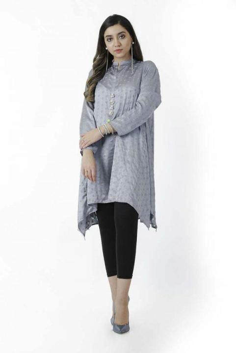 EGO Summer Collection 2019  Circles  Grey Crinkle Polyster Viscose Kurti For Women