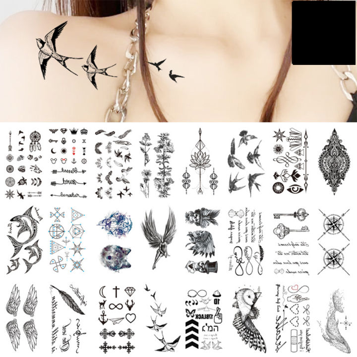 JM Small Fresh Tattoo Stickers Waterproof Long Lasting Tattoo Stickers Arm Leg Chest Body Art Tattoo For Women Men