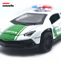 Diecast Metal Car 1/38 White Super Cop Car Edition Front Doors Open Gallardo Mercilago- Size Approx. 4 inch - Collectible Pull Back Vehicle for Hobby Collection and Simulation Play by SZASELLS. 