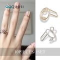 New Arrivals Very Fashionable The Base of The Manicures, Fingertip Nail Rings for Girls Women Phalanx Ring 10 Pieces Sets. 