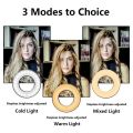 New Professional 2 in 1 Phone Stand with LED Selfie Ring Light for Live Stream Adjustable Long Arm Desk Stand. 