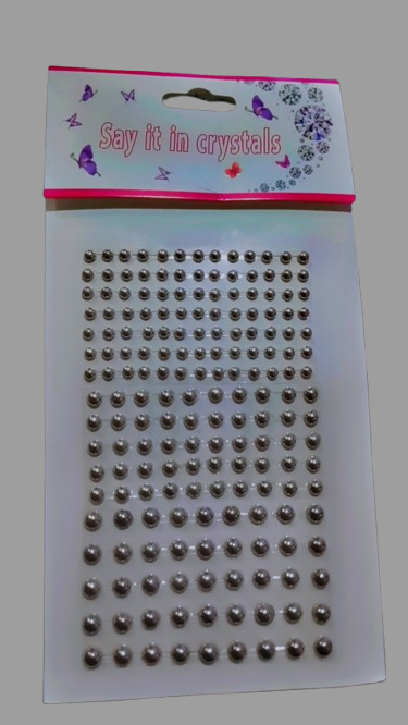 Hair Pearls Stick On Self Adhesive Resin Stickers for Hair and Face