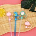 Cartoon Silicone Dust-proof Splash Proof Straw Sealing 6-8mm Straw Plug Plugs Cover Straw Tips Cup Accessories. 
