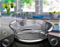 Wave Shaped Glass Serving Dish-Large (2.4 Lite)/Oven Transparent Baking Dishes/Clear Glass Shatter Proof Dish. 