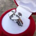 Premium Quality Broken Heart Stainless Steel Friendship Ring Symbol of Bond. 