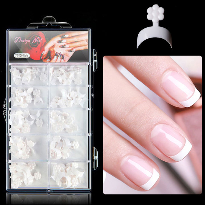 Nail Tools White French Nail Art 100PCS Tricks Half Gai Acrylic Short Artificial Nails for Extension