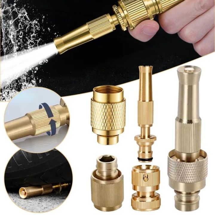 Brass High-Pressure Water Spray Nozzle - Perfect for Car Wash, Window Cleaning, Gardening, and More