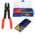 Multi-Function Wire Terminal Crimping Tool Crimper Cable Stripper Clamp Pliers Stripper Tool with 100Pcs Terminal. 
