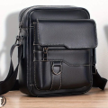 HLNB Small Shoulder Bag for Men Leather Crossbody Man Purse Handbag Satchel Messenger Travel Bags for iPad 9.7" Work Office Business Crossbody Bag. 