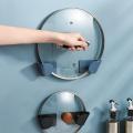 Household Pot Lid Holder Multi-Function Wall-Mounted Kitchen Pot Cover Storage Rack Shelves Organizer Kitchen Tools Accessories. 