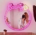 Selfie Mirror with Neon Light. 