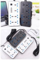 Universal Extension Lead with Multiple Function, 3 Pin Socket Outlet with 6  Surge Protector Sockets | 3 USB Port | 1 Type-C Port,3M copper wire Electric Mains Strip for Home,Kitchen,and Office. 