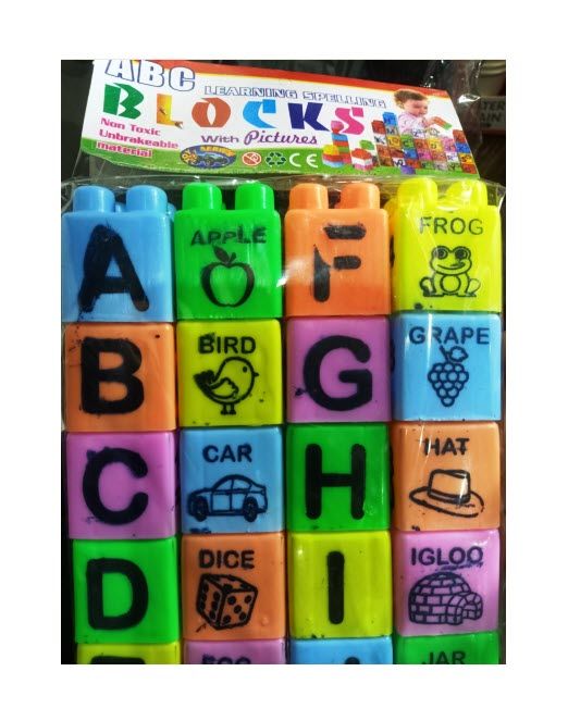 ABC Learning Spelling Blocks with Pictures for Kids Non-Toxic unbreakable material