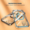 Transparent Soft Magsafing Silicone Magnet Case for iPhone 11 12 13 Pro Max X XS XR 7 8 Mini Wireless Charger Electroplate Cover ZMSM. 