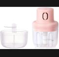 Chopper With Double Bowl, Rechargeable Mini Electric Food Chopper With 2 Bowls. 