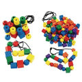 Threading Lacing Beads for Kids Toy for Pre School Beads with 4 strings Geometric Threading Puzzle Cognition Toys. 