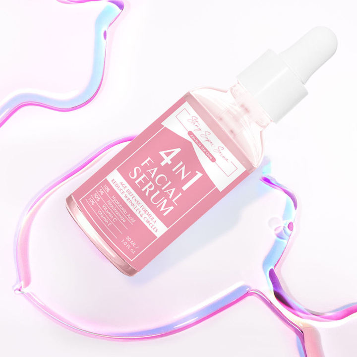 Organic Hyaluronic Acid Niacinamide Vitamin C Vitamin E Facial Serum Private Label 4 in 1 face serum