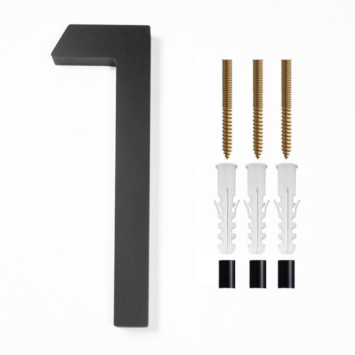 Address Big Modern Door Alphabet Floating House Number Letters Sign #0-9 Black Numbers 125mm 5 in Home Outdoor Demoo