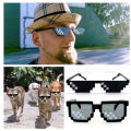 Unisex Polygonal Funny Toys Mosaic Glasses Photo Props Thug Life Sunglasses Pixel Glasses. 