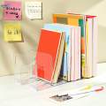 Book Stand Four Section Sturdy Acrylic Bookends Handbag Divider Shelf for Table Study Room Bookcase. 