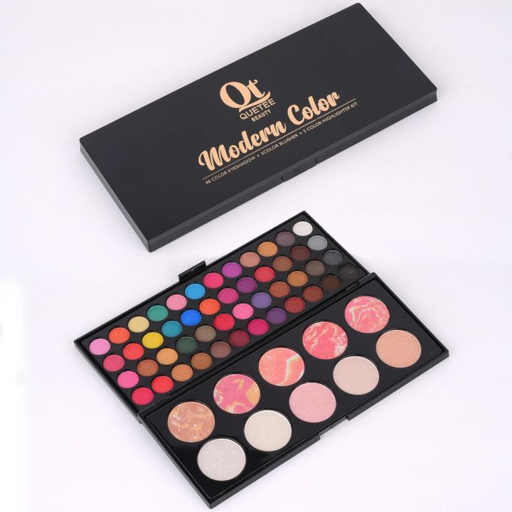 Professional 48 Color Eyeshadow Palette with 5 Highlighters and 5 ...