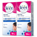 Veet Face Wax Strips Sensitive 8 Pieces - Pack of 2. 