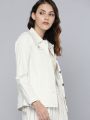 CLOTHING   Mast Harbour Women White Solid Denim Jacket. 