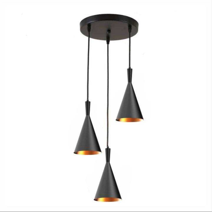 New 3in1 Cone Shaped Hanging Lamp in Round Base | Ceiling Light | Hanging Light | Pendant Lamps | Fancy Light | Indoor Lighting | Outdoor Lighting | For Home, Offices, Restaurants, Bedroom, Kitchen, T.V Lounge, Hotels and Villas.