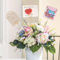 20 Pcs Gold Flower Card Holder Sticks, 12 Inch Metal Wire Floral Picks, Gold Flower Pick Card Holder,Heart, Circle. 