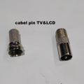 TV Pin Cable with RG6 Connector-Lcd/Led Cable pin steel. 