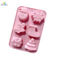 ABH Christmas Series Baking Stencil 6 Cells Soft Silicone Cartoon Xmas Patterns Casting Die DIY Craft Pan for Soap Chocolate. 