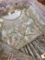 Brand Kanwal Malik**Fabric  Complete net frock** Heavy Front Embroidered  body with Adda work & peals attached**BY BANO COLLECTIONS**. 