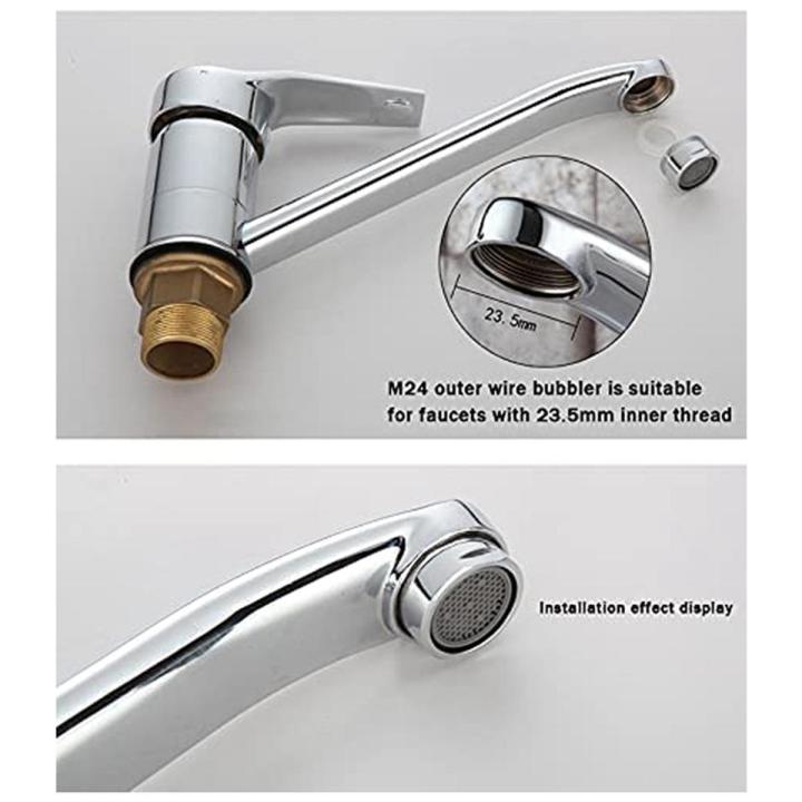Faucet Aerator Bathroom Sink Aerator, Kitchen Faucet Aerator Replacement Parts with Brass Shell Faucet Aerator Wrench