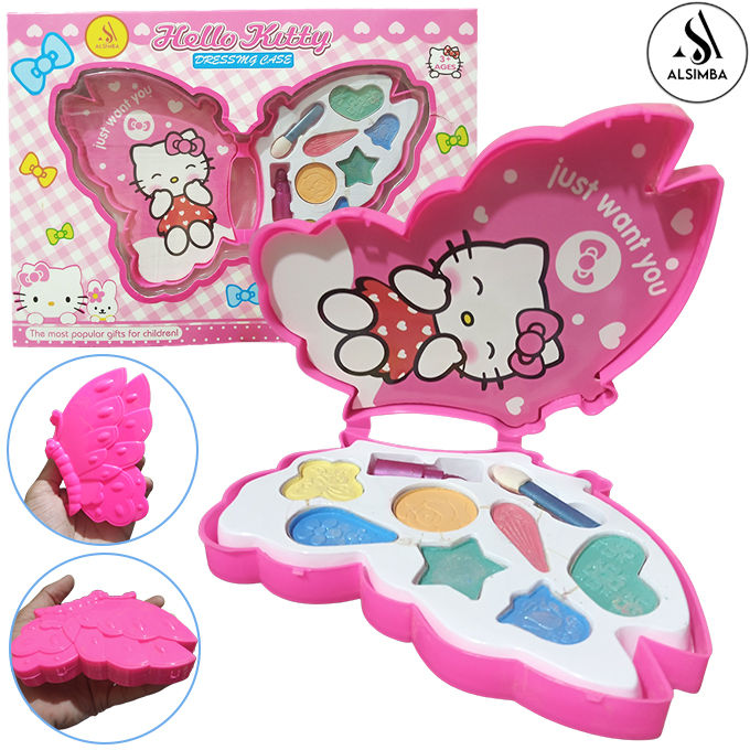 Alsimba Hello Kitty Butterfly Dressing Case Mini Makeup Kit Toy For Kids Girls - Foldable Butterfly - Size Approx. 9 inch - Multicolor