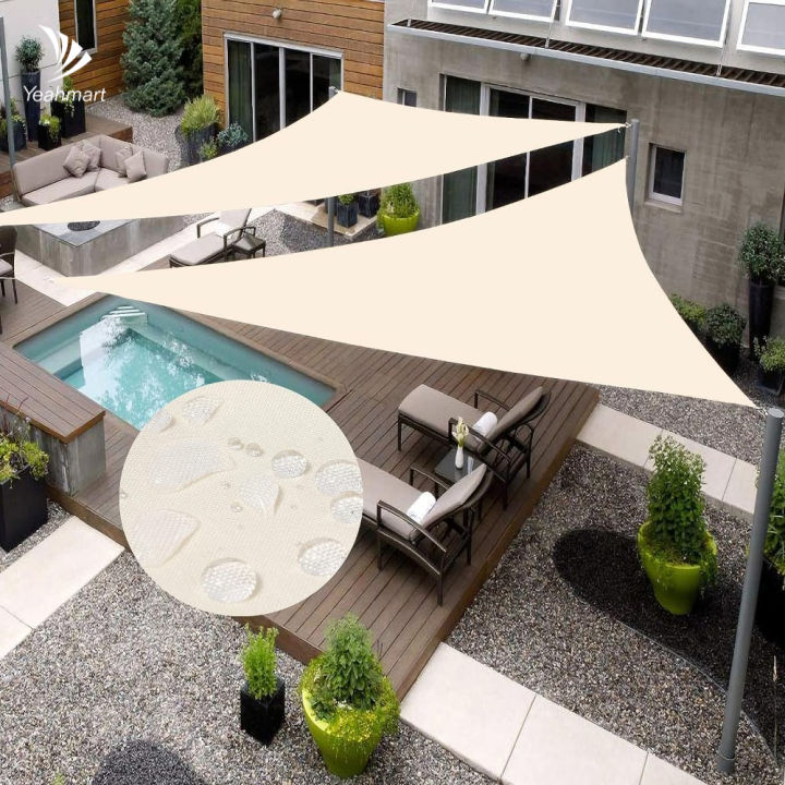 2/3/3.6/5M Waterproof Sun Shade Sail Triangle Canopy Outdoor UV Sunshade Sail for Patio Yard Backyard Garden Lawn Garden Awning