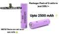 18650 CGR Rechargabale 2500maH lithium ion cells. 
