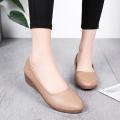 【ETOP】New arrivals korean fashion boots for women Women's Wedge Casual Round Head Pumps Wild Professional Work Shoes. 